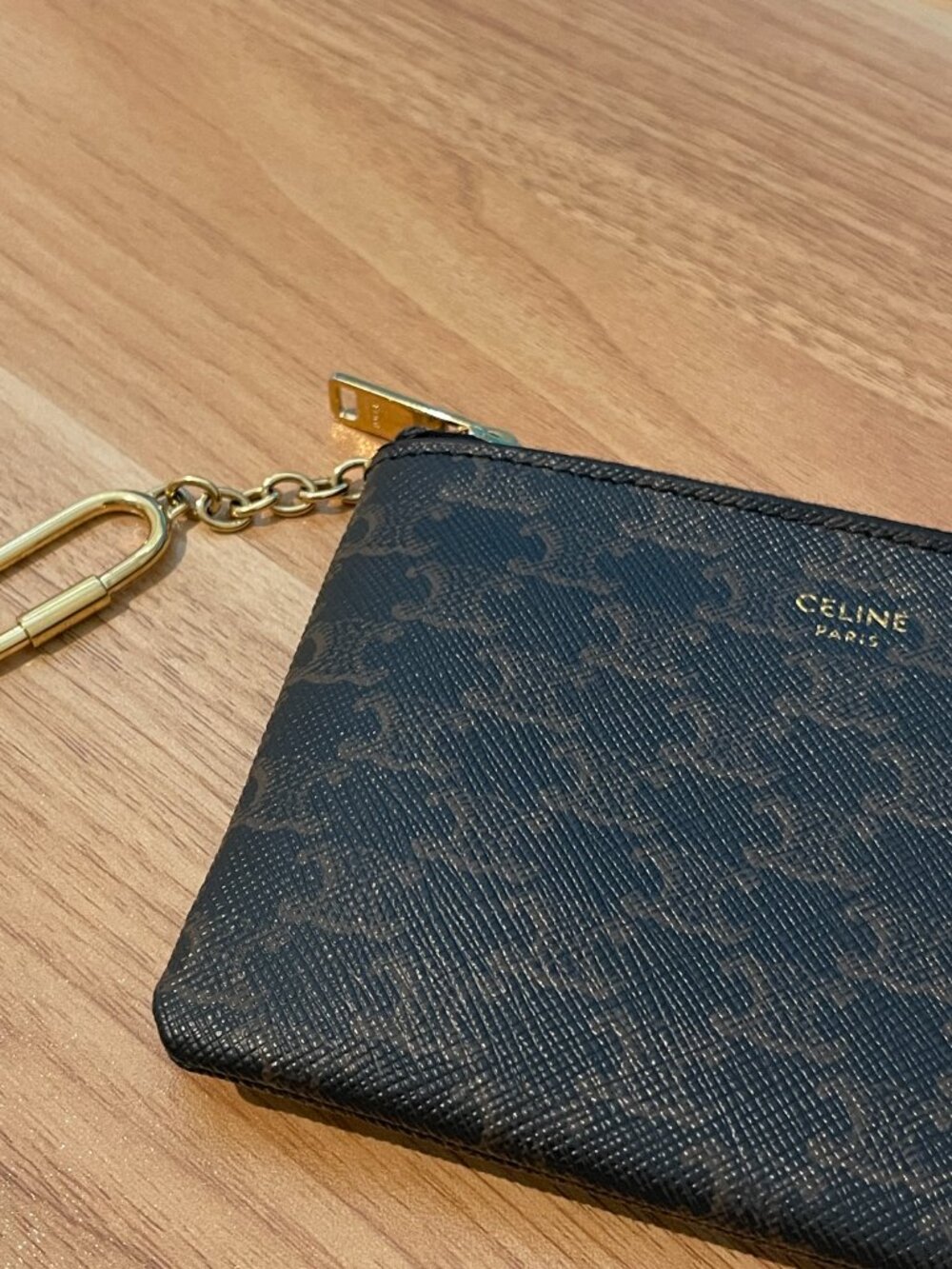 Celine Paris Coin Purse In Triomphe Canvas Black - Picture 3 of 8